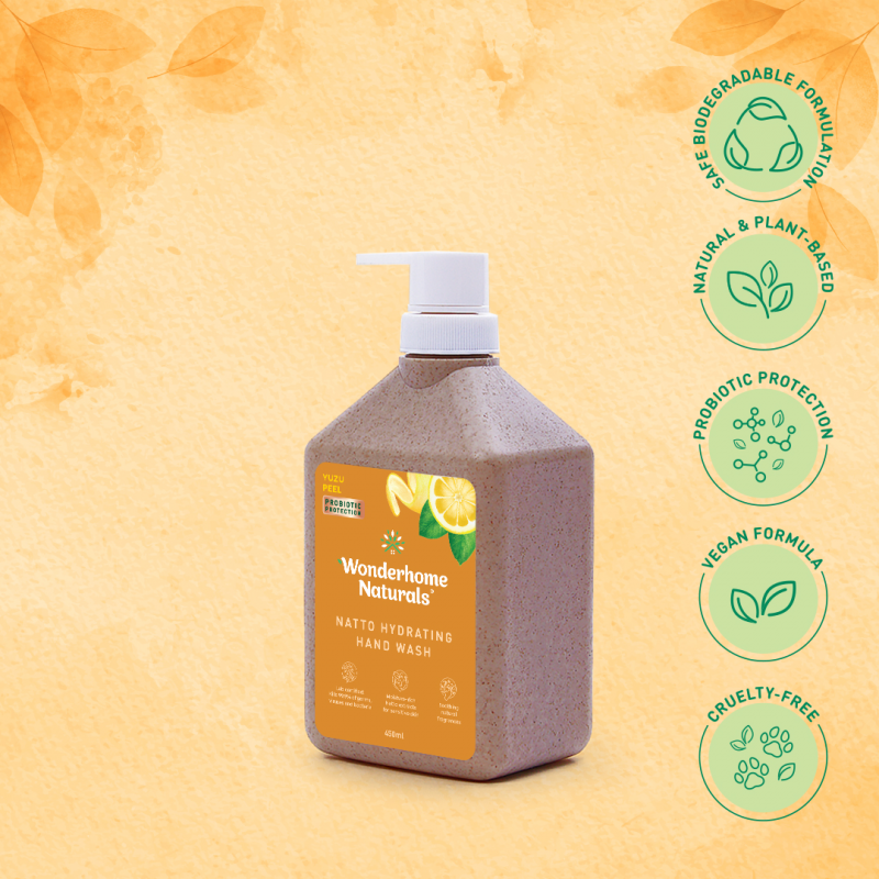 Natto Hydrating Hand Wash - 450ML Yuzu Peel - Image 4