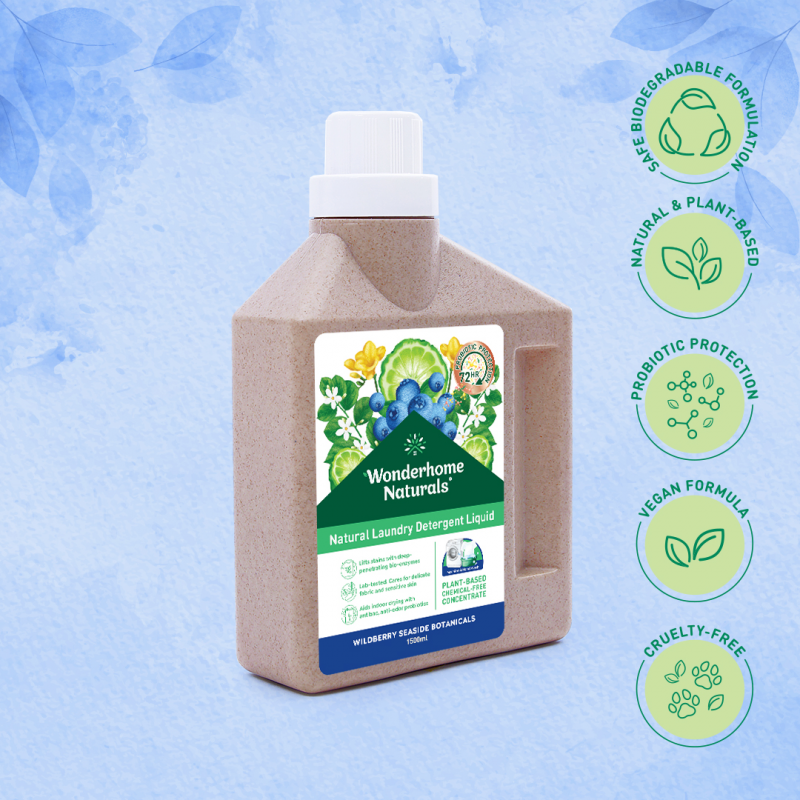 Natural Laundry Detergent Liquid - 1.5L Wildberry Seaside Botanicals - Image 2