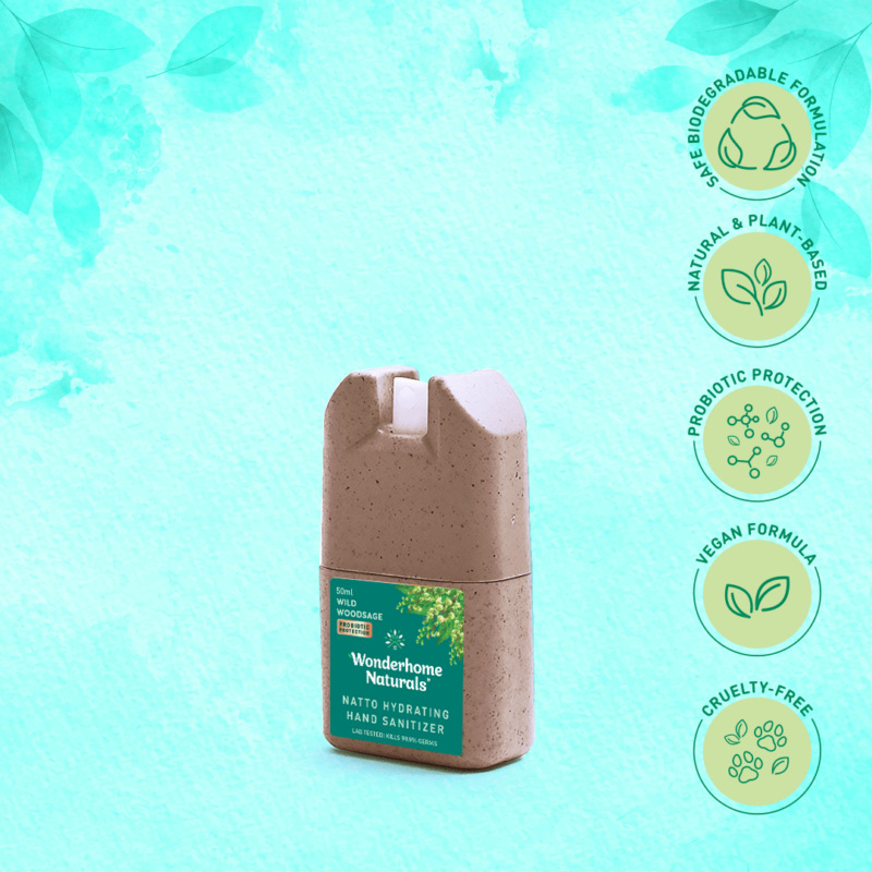 Natto Hydrating Hand Sanitizer - 50ML Wild Woodsage - Image 2