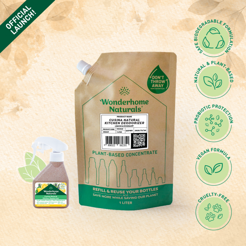 Refill Pouch Cusina Natural Kitchen Deodorizer -1000ml Lemon Rosemary