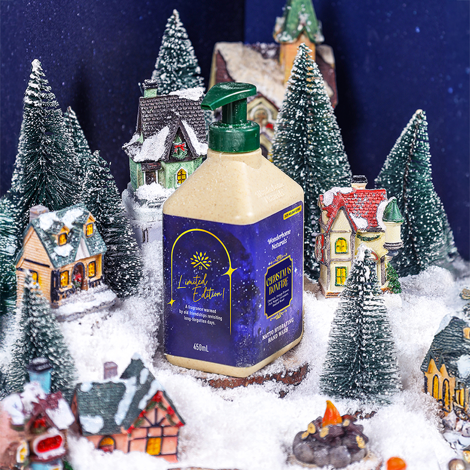 Wonderhome Limited Edition Hand Wash Christmas Bonfire 450ml - Image 2